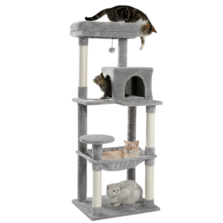 Tucker Murphy Pet™ 56.3 Inch Plush Cat Tree Indoor Multifunctional Plush Cat Tower Wayfair.ca
